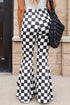 'Zella' Checkered Flare Pants - Celes Fashion